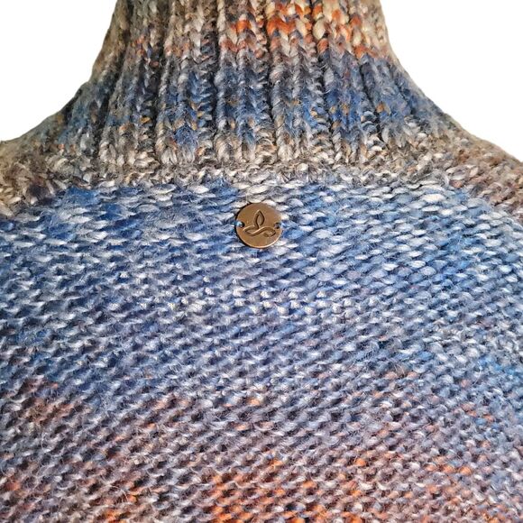 PrAna Claus Blue Knit Pullover Wool Blend Nordic Sweater Women's Small - Picture 8 of 11